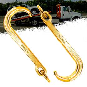 5400 Yatointo 792671208587 Pair Of 15 Inch J Hooks For Towing - G70 Steel With Chain Links Lb Capacity
