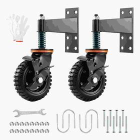 Yeejinhong Y002 2 Pack 6 Inch Gate Wheel With Brake Heavy Duty Fence 360 Swivel Spring