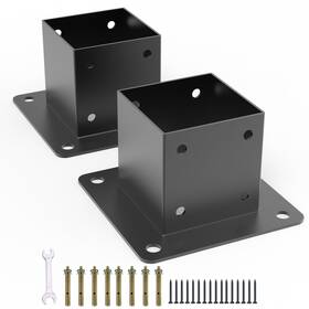 Yeooe 768872027883 4x4 Post Base Deck Brackets Coated Inner Size 3.5 Inch X3.5 Heavy Duty Ca