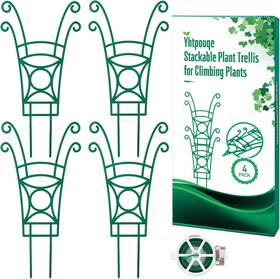 Yhtpouqe 639394132457 4 Pack Stackable Plant Trellis For Climbing Plants Indoor/outdoor Garden Trelli
