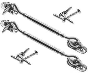Yinettech Vdtaz012 Micro Trader 2 Pieces Stainless Steel Cabin Hook And Eye Shed Gate Door Latch