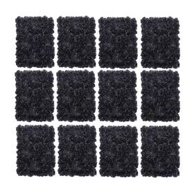 Yiyibyus 726084831346 12-pieces 23.62 Inch X15.75 Black Artificial Flower Wall Panel Dahl