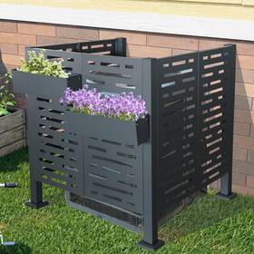 Yopto 045791438205 Air Conditioner Fence Metal Privacy Cover Non-rust And Warp Trash Can Fen