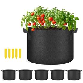 Yssoa 198401013337 5-pack 10 Gallon Grow Bags Aeration 5 Pack Black New