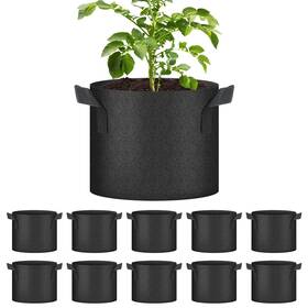 Yssoa 840166270639 10-pack 5 Gallon Grow Bags Tomoato Plant Pots With Black
