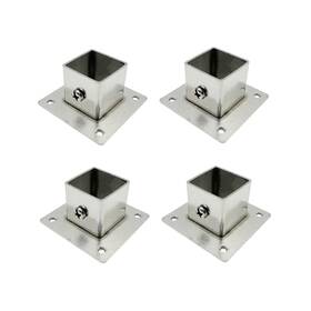 Yuqim Yu094 4 Pack Post Bases Square Deck Brackets Anchors Heavy Duty Stainless Steel
