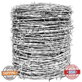 Yxjsto B0csczzkr2 Real Barbed Wire 660ft 200m 4 Point Galvanized Barb 18 Gauge Fenc