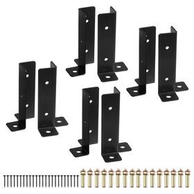 Zaplyte 732324945117 8pcs Adjustable Deck Post Base Brackets Reversible Half Column