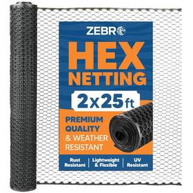 Zph225bk Zebro Plastic Hex Chicken Wire Mesh Garden Fence Roll 2ft X 25ft - Black Versatil Zph225bk Zebro Plastic Hex Chicken Wire Mesh Garden Fence Roll 2ft X 25ft - Black Versatil