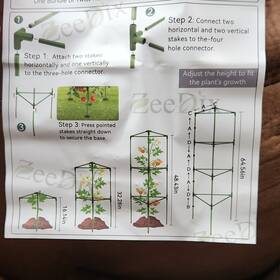 X004vdmljb Zeedix Metal Freestanding Triangle Garden Trellis Adjustable Height 64.56in