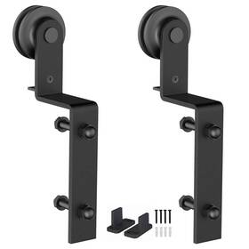 Gcm5179 Zekoo Bypass Barn Door Hardware - Heavy Duty Hanger Roller With Anti-jum