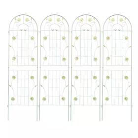 Zeus & Ruta 445022098001 71 Inch White Metal Garden Trellis Rustproof For Climbing Plants Outdoor