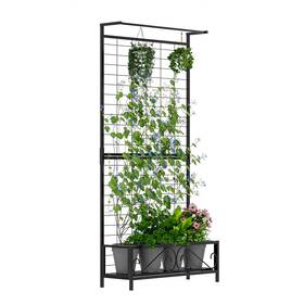 Zhongma Zm032 Metal Planter With Trellis Raised Bed For Vine Climbing Plants F