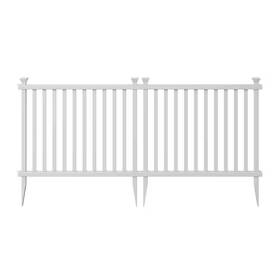 Zippity Outdoor Products 313094026024 Baskenridge No-dig Vinyl Garden Picket Fence Panel Kit 2-pack 3 Ft H X 3.5 W