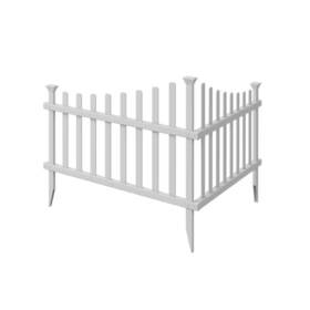 Zippity Outdoor Products 445010035032 Vinyl Fence Panels Kit Corner Picket White Ashley Scallop Weather Resistant