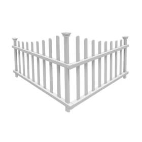 Zippity Outdoor Products 445028861838 Vinyl Fence Panels Kit Corner Picket White Ashley Scallop Weather Resistant