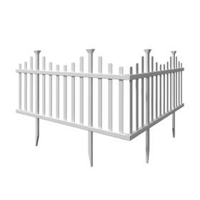 Zippity Outdoor Products 744759527288 Durable Weather-proof Madison No-dig Vinyl Garden Picket Fence Panel Kit