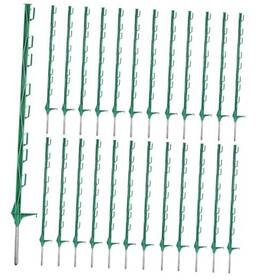 Zoiut Slp120g-25p Electric Fence Posts 48 Inch/4ft Step-in Plastic For Farm 25 Pack Green