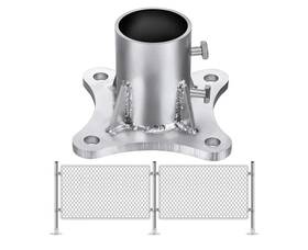 Zonon Uh004-2 2-pack Chain Link Fence Post Floor Flange Base - 2 3/8 Inch Od For Secure Fit