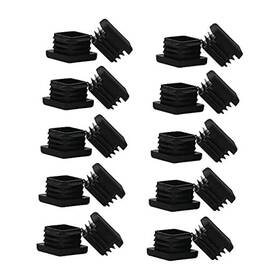Zsy 779283597452 1x1 1 Inch Square Tube End Caps 20pcs Black Tubing Plastic