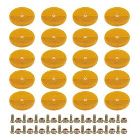 Udhmy564 Zudksuy 20pcs Front Round Reflectors 3 Inch 7.62 Cm Trailer Reflector Amber