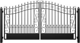 Zumi 445036887882 Dual Swing Driveway Gates 12x6 Ft. Outdoor Steel For