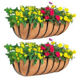 Zvowos Zv-jdmc-16-2 2 Pack 16 Inch Railing Planter Window Box With Coco Fiber Liner Horse Trough Plan