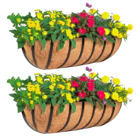Zv-jdmc-30-2 Zvowos 2 Pack 30 Inch Railing Planter Window Box With Coco Fiber Liner Horse Trough Plan
