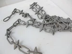 Large Vintage Iron Chain Fence Railing Divide Old Antique Galvanised Steel 102". Fixed Price $34.08.