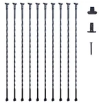 Vevor Staircase Metal Balusters 44'' Steel Deck Spindles W/ Shoes Screw Twists. Fixed Price $56.99.