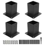 Zekoo 4X4 Post Base 4PCS Anchor (inner Size 3.6"X3.6") Black. Fixed Price $38.54.