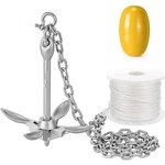 4 Pcs 3.3 Folding Grapnel Boat Anchor Kit A-style Kayak Chain With .... Fixed Price $79.45.