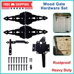 Wood Gate Hardware Set - Heavy Duty 8" Hinges & Latch Kit For Fence Barn Door. Fixed Price $32.52.