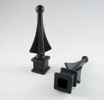25 Each (1/2-INCH) Black Plastic Iron Fence Finial Tops 1-30 4-SIDED Spire. Fixed Price $27.50.