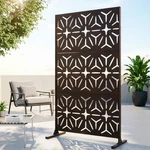 72.36" X 44.4" Decorative Privacy Screen Outdoor Freestanding Metal Panels Patio. Fixed Price $97.75.