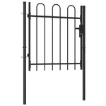 Fence Gate Garden Metal Post With Top Steel Black Single Door Vidaxl. Fixed Price $123.99.