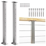2 Pack Stainless Steel Cable Railing Posts 36INCH Level Line Intermediate Pos.... Fixed Price $153.88.