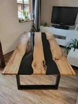Elegant Epoxy Resin Dining Table Creations With Natural Wood Garden Decors. Fixed Price $943.62.