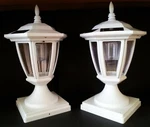 2-PACK Solar White Hexagon Post Cap Light W/ Leds Wall Mount 4"/ 5" 6". Fixed Price $49.00.