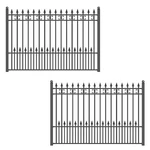Aleko Yard Garden Steel Fence 8' X 5' Black Venice Style Set Of 2 Panels. Fixed Price $1529.15.