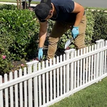No Dig 2FT White Vinyl Picket Garden Fence Kit - 3 Panels For Dogs & Borders. Fixed Price $136.99.