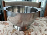 Vintage Stainless Steel Silver Footed Soup Tureen Open Top Round European Origin. Fixed Price $20.00.