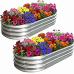 Raised Garden Bed KIT,4X2X1FT Galvanized Planter Box Outdoor With Safety Edgi.... Fixed Price $50.93.