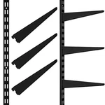 8 Pcs Black Twin Rail Upright Wall Shelving System 25 Inch With Adjustable Sh.... Fixed Price $53.77.