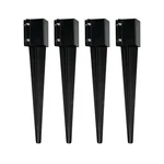 Pack 24'' Fence Post Anchor Ground Spike Metal Black Powder Coated X.... Fixed Price $70.55.