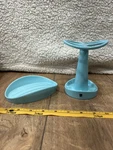 Umbra Toothbrush Holder & Soap Dish Stand Organizer Melamine Turquoise Aqua Blue. Fixed Price $15.00.