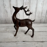 Deer Buck Figurine Wood Look Resin Full Antlers 6 Tall Folk Art Brown Decor. Fixed Price $19.95.