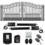 Aleko Venice Style Dual Swing Steel Driveway Gate 12 Ft With Etl Opener. Fixed Price $2719.15.