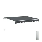 Aleko Retractable Motorized Patio Awning 12 X 10 Feet Grey Sun Shade Canopy. Fixed Price $499.00.
