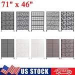 71"X46" Metal Privacy Screen Outdoor Freestanding Decorative Fence Room Divider. Fixed Price $117.99.
